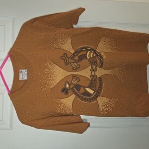 Bulurru Australia Brown Graphic T-Shirt with Animal Print Size XS